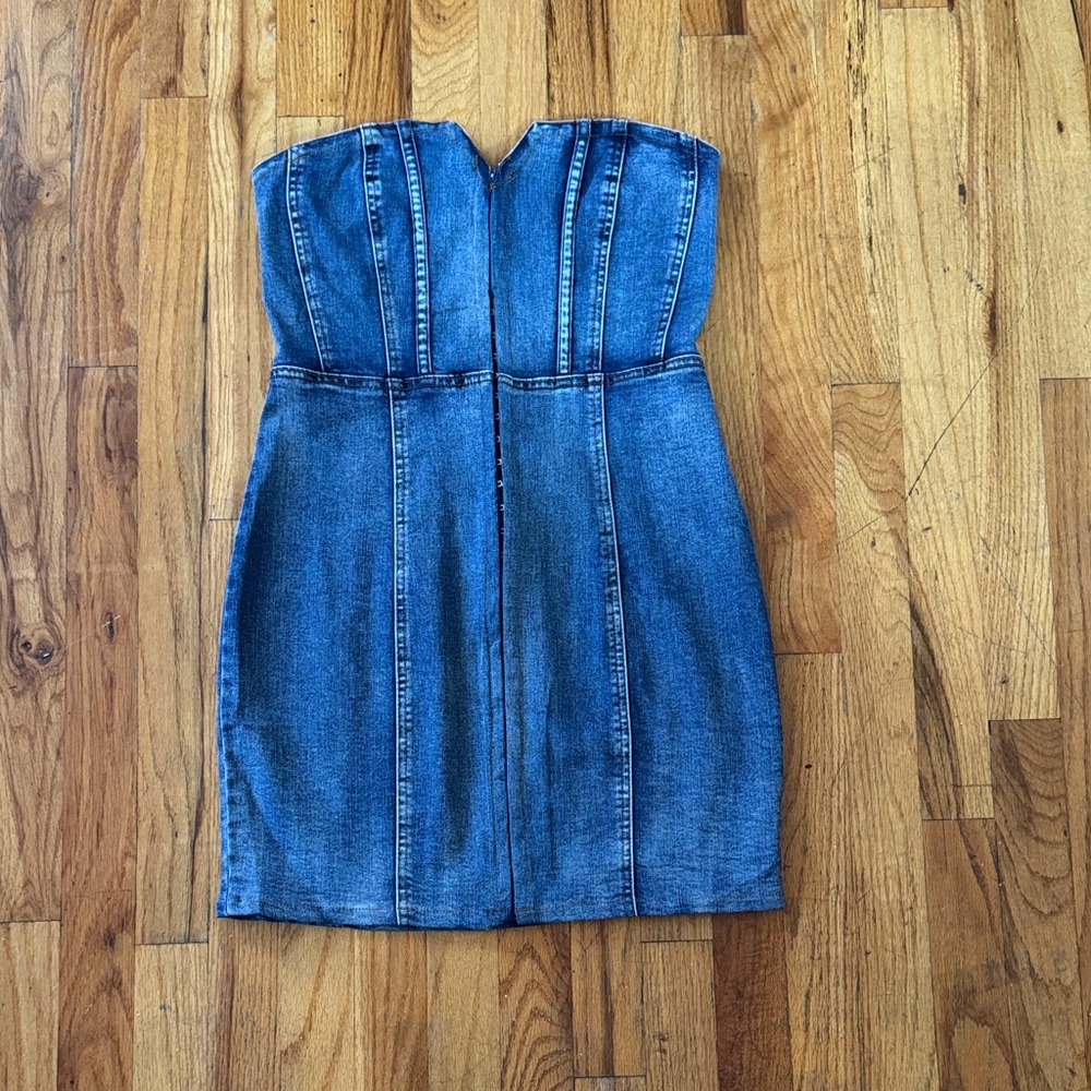 Medium- Denim Strapless Dress- Mystique Boutique